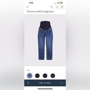 Abercrombie & Fitch Dark Blue Maternity Straight-Leg Jeans